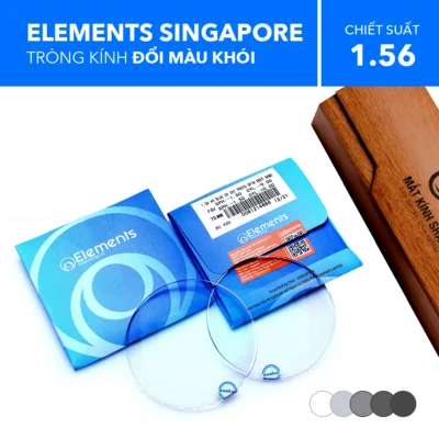 Tròng Kính Đổi Màu Khói Chống Ánh Sáng Xanh Elements Photo Grey 1.56